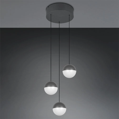 3-lichts hanglamp Senta rond antraciet Trio 4017807697834