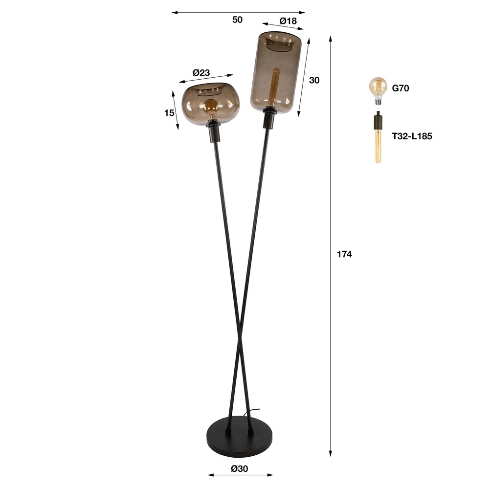 Moderne vloerlamp Serene sienna bruin Lyora 8716803514751
