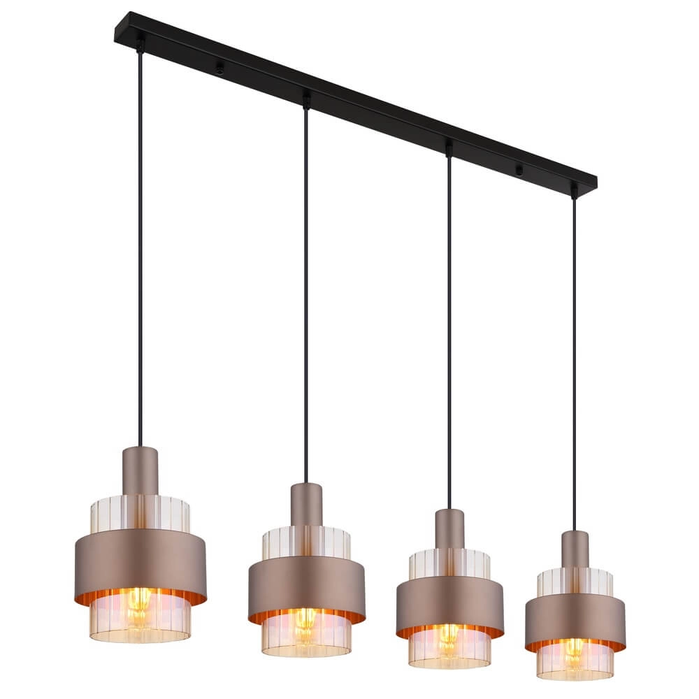Hanglamp Milley brons 4-lichts