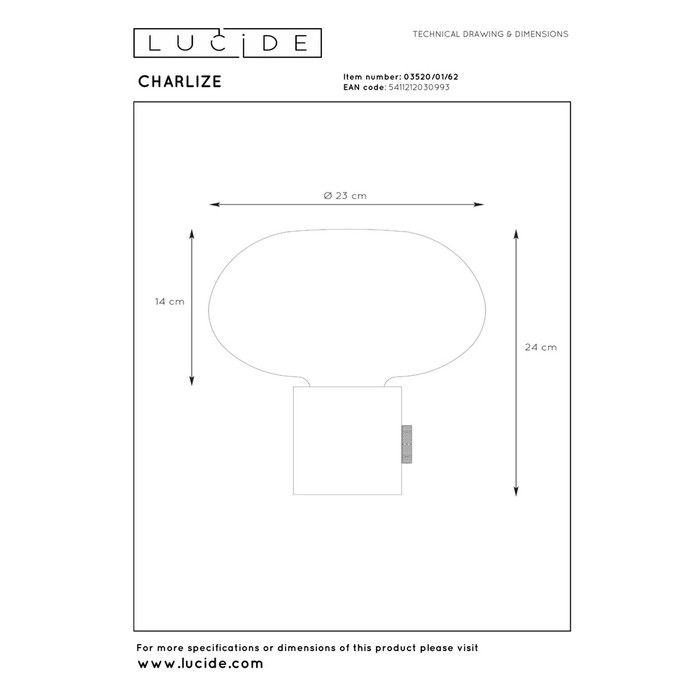 Design tafellamp Charlize Ø 23cm groen Lucide 5411212030993