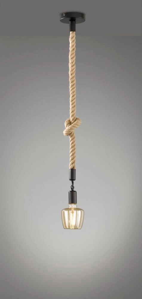 Touw hanglamp Rope zwart Fischer & Honsel 4003694607797