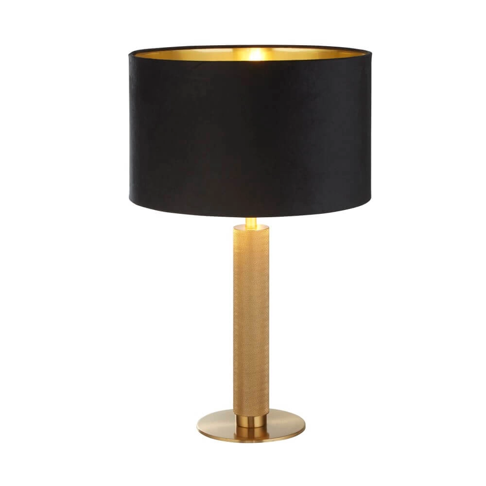 Gouden tafellamp London met zwarte kap Searchlight 5053423256498