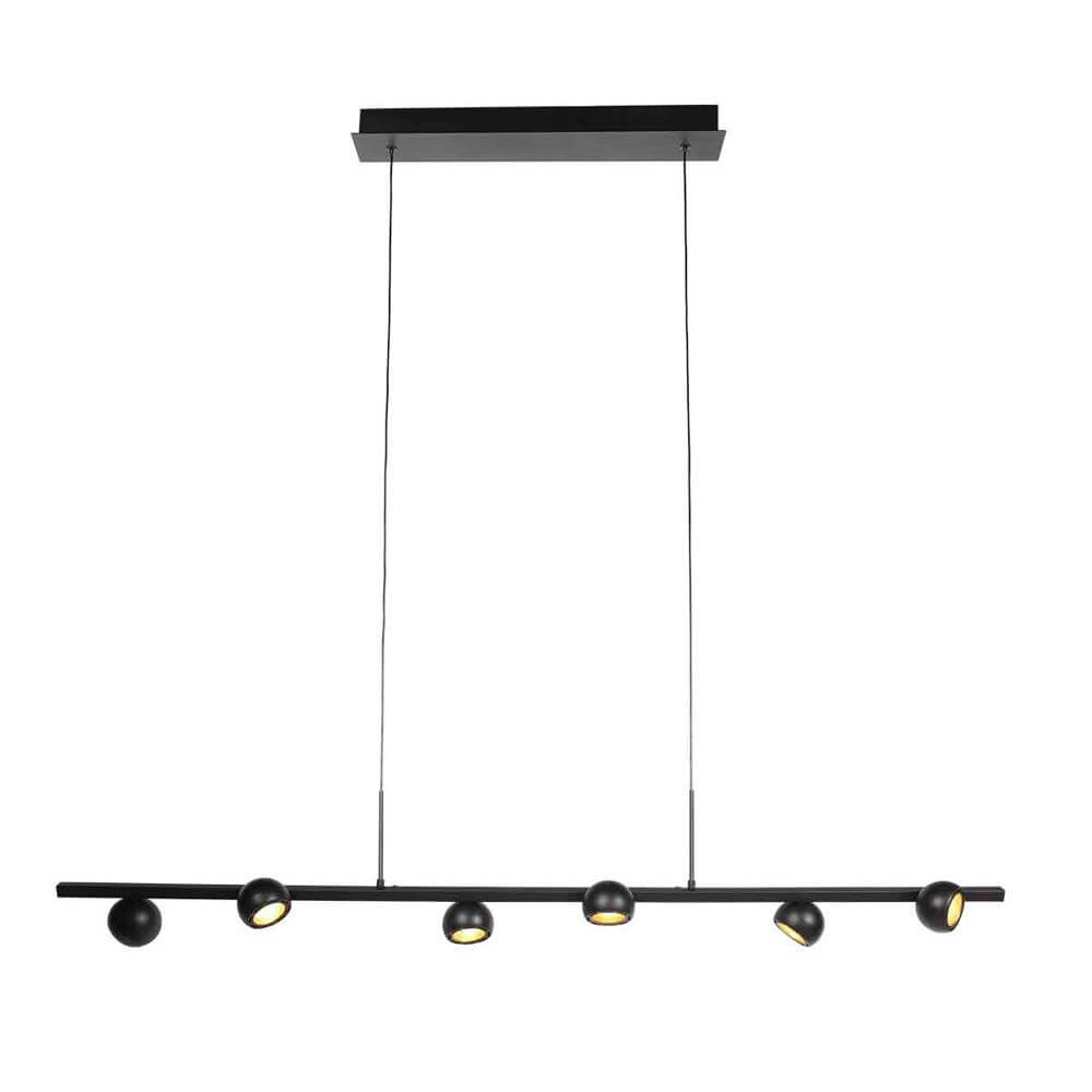 6-lichts hanglamp Marcadore recht zwart Steinhauer 8712746176643