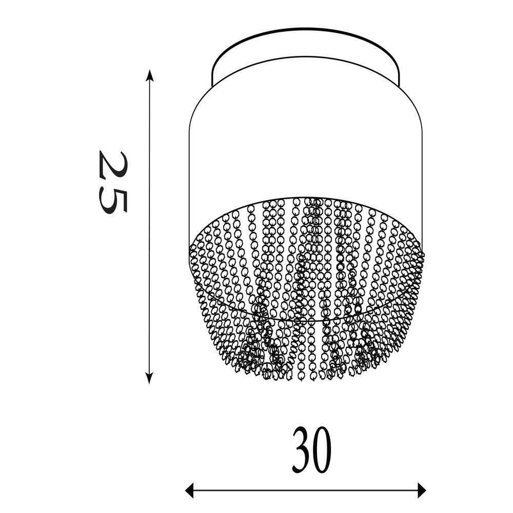 Plafondlamp Bellano chroom Ø 30cm Searchlight 5053423306834