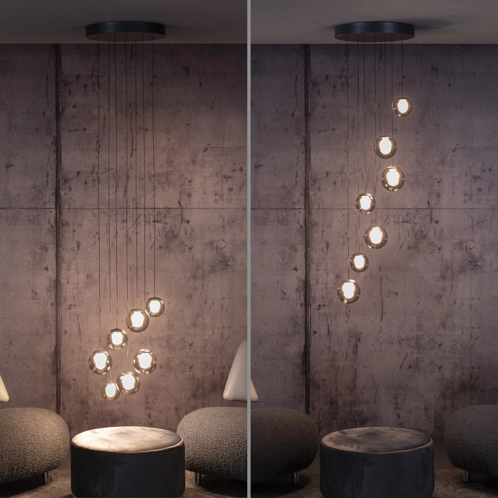 7-lichts hanglamp Pure Popup mystic grey Paul Neuhaus 4012248396674