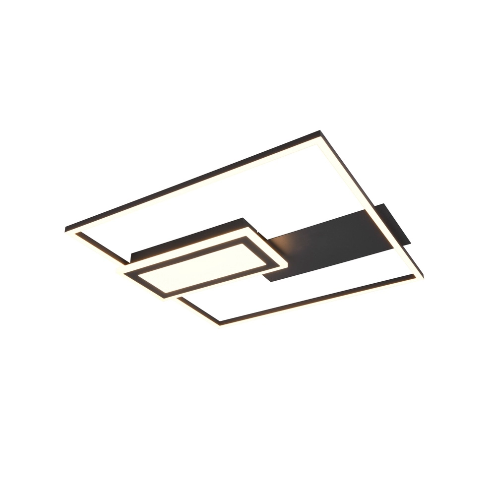 Vierkante plafondlamp Spiro zwart 50cm