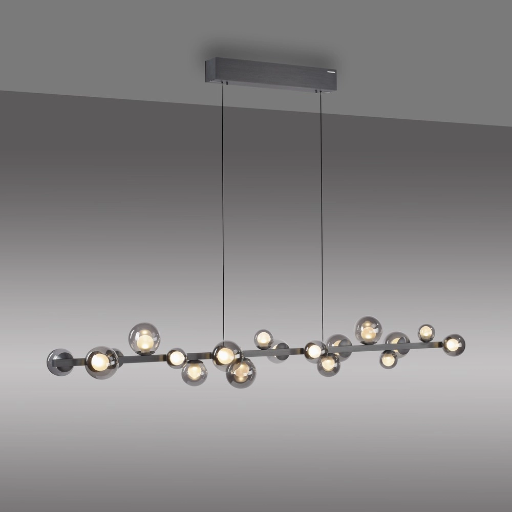 Eettafel hanglamp Pure E-Popup 18L - met smoke glas Paul Neuhaus 4012248396452