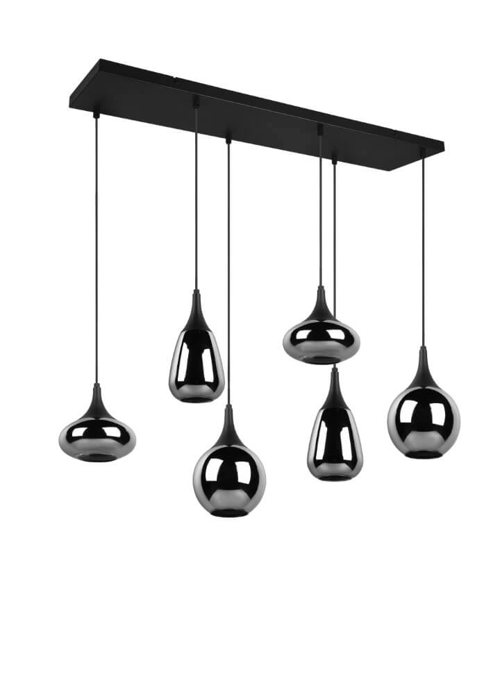 6-lichts hanglamp Lumina met smoke glas Trio 4017807542295