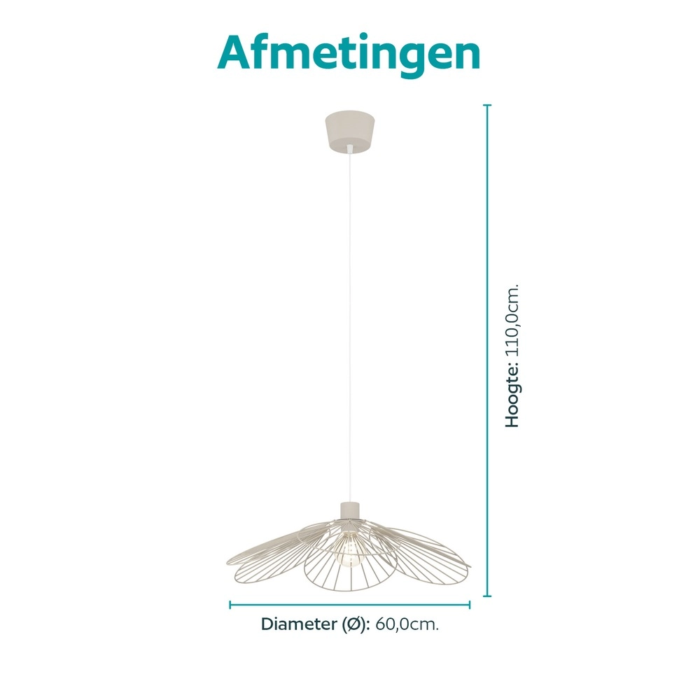 Hanglamp Binacua zand bruin Ø 60cm Eglo 9008606405916