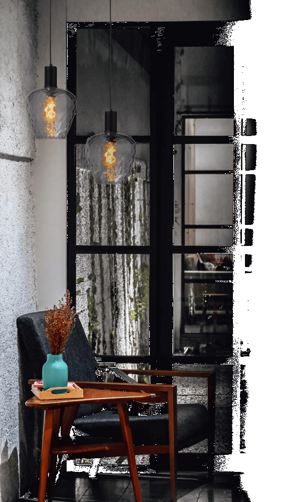 Hanglamp zwart Porto met Diamond smoke glas - Ø 21cm Masterlight 8718121269306