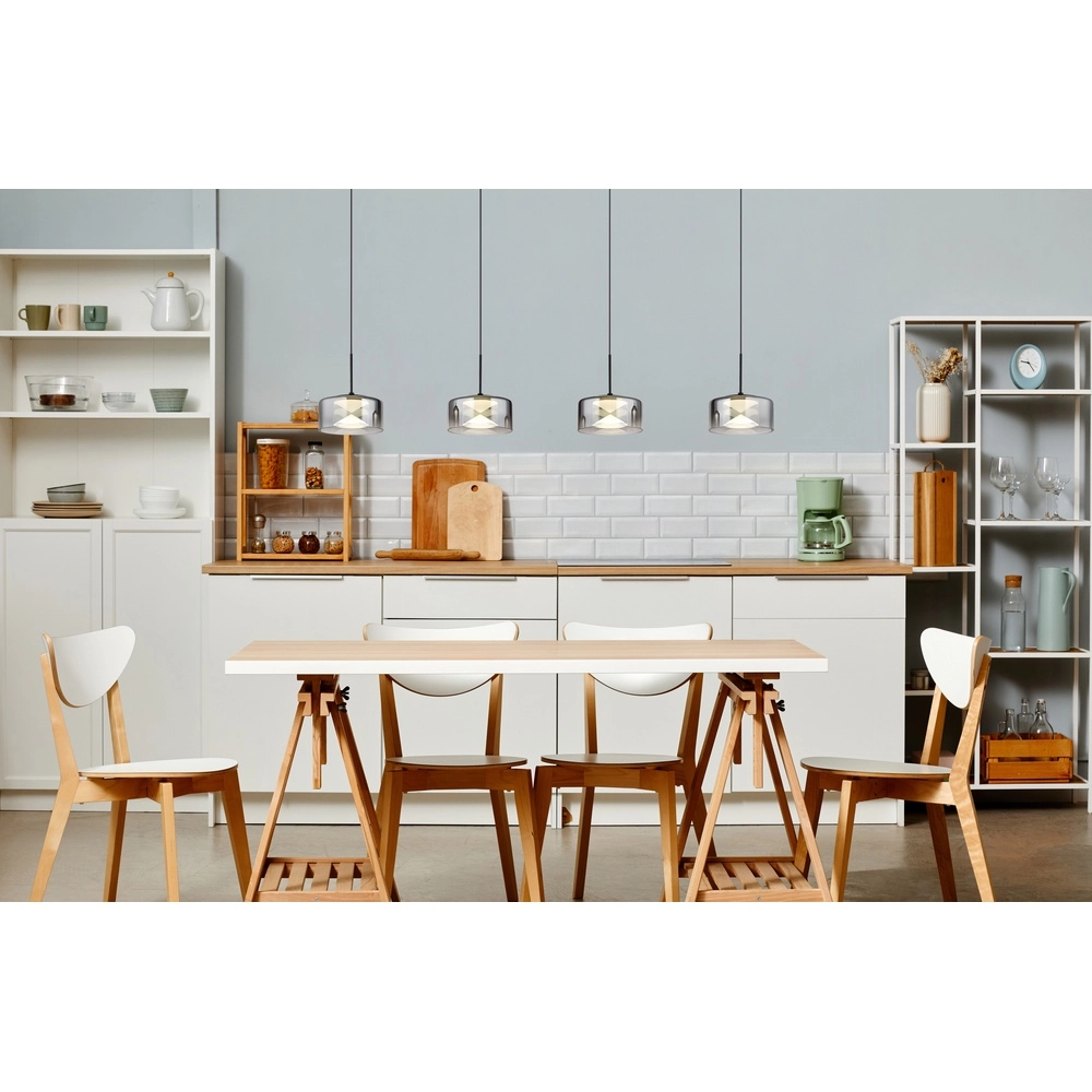 Design hanglamp Belinda 4-lichts zwart Globo 9007371531295