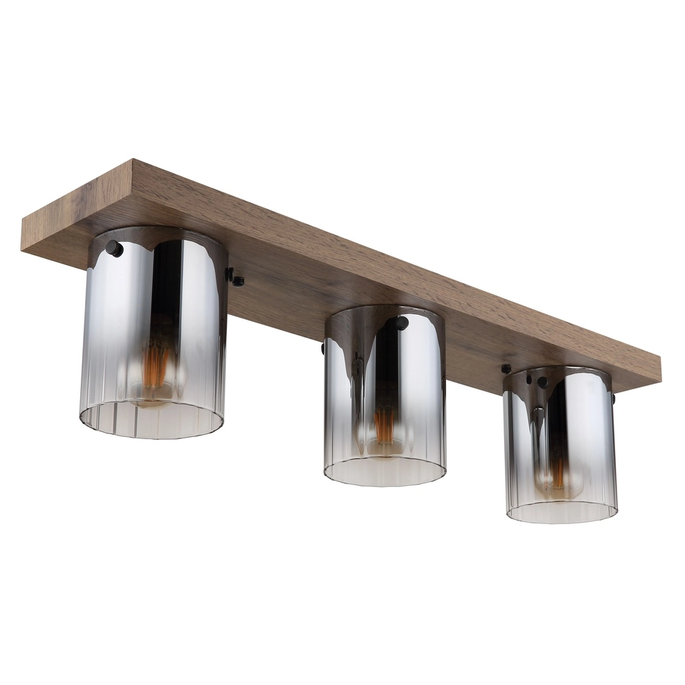 Plafondlamp Underwood hout 3-lichts Globo 9007371484034