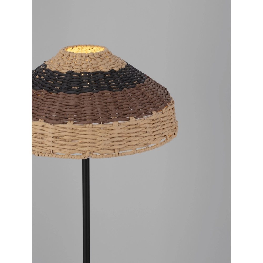 Vloerlamp Caro zwart en rotan Lyora 5212017453013