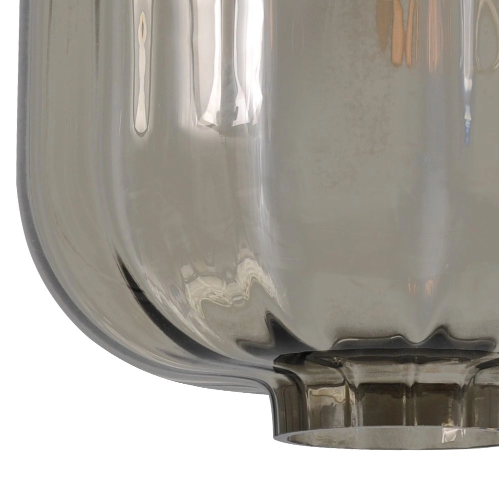 Design plafondlamp Lett lll 28cm zwart met smoke glas Masterlight 8718121181462