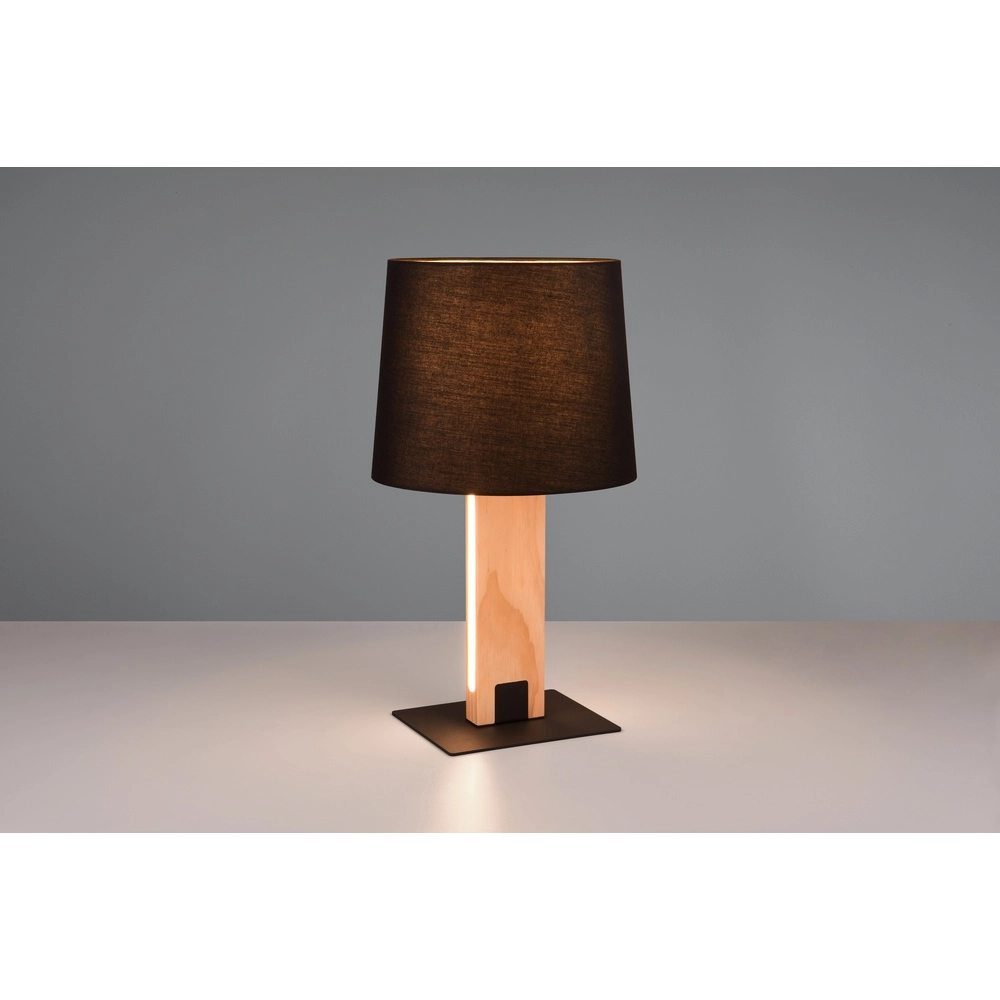 Tafellamp Rahul design zwart met hout Trio 4017807600469