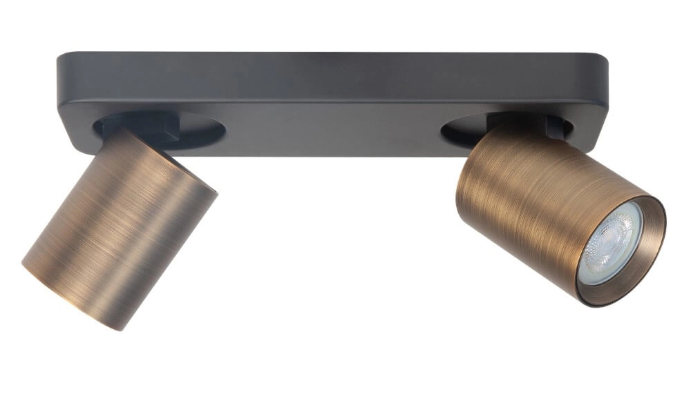 Dubbele opbouwspot Oliver brons