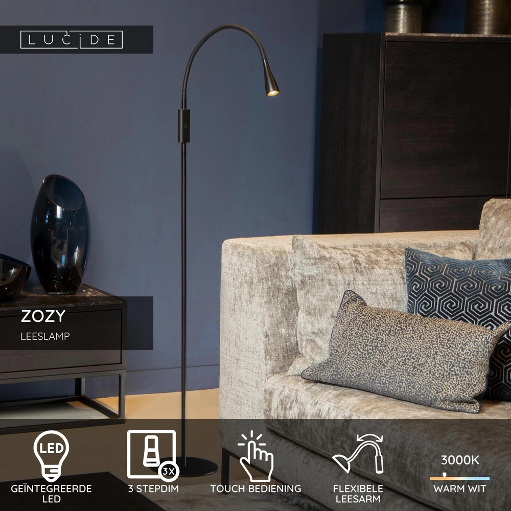 Leeslamp Zozy zwart Lucide 5411212185846