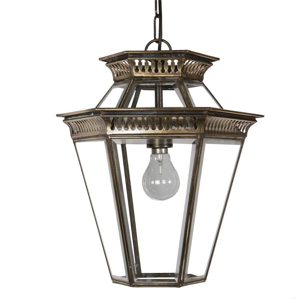 Antieke hanglamp Bevelled gepoetst goud (PBUL) Limehouse