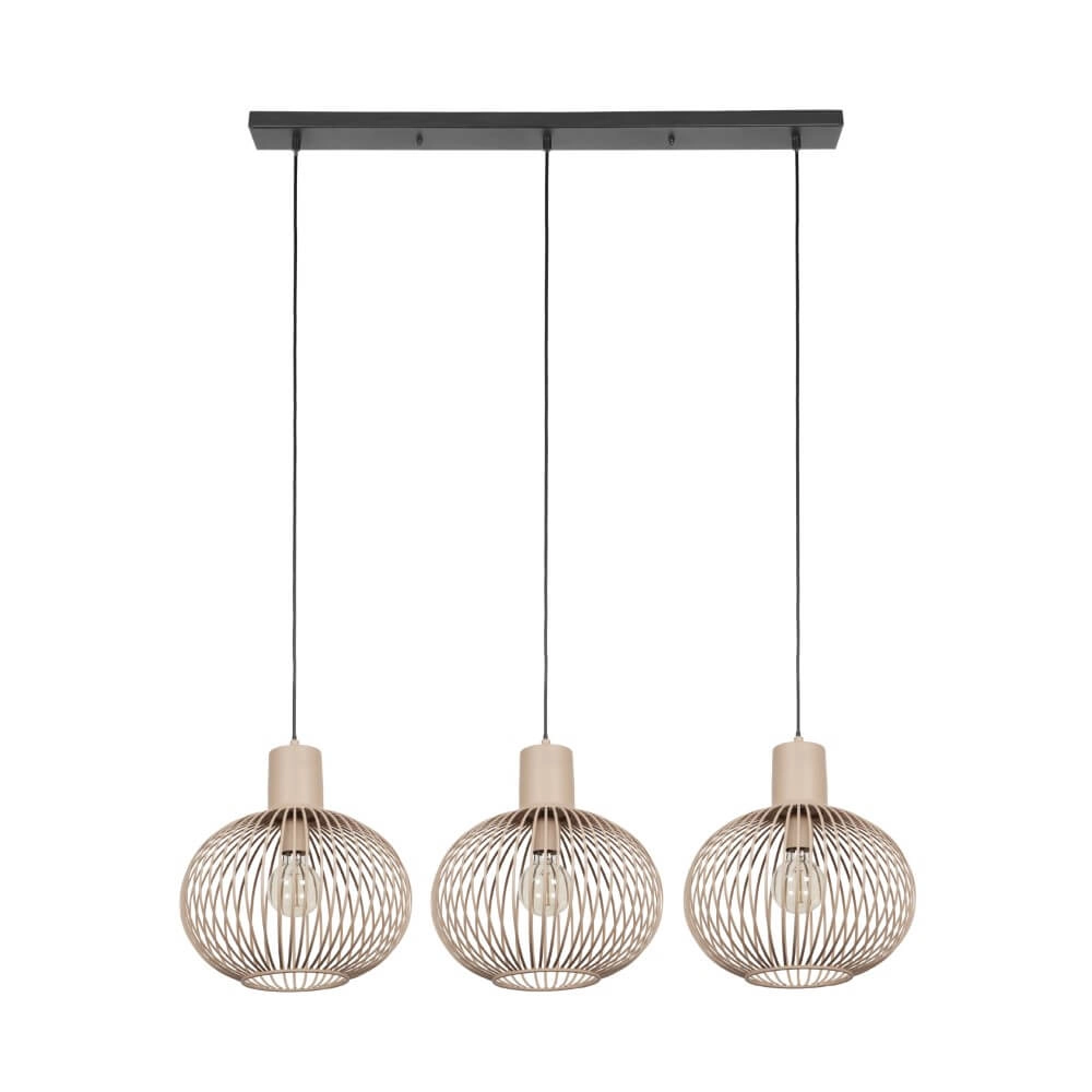 Eetkamer hanglamp Gila 3-lichts - zand Trio 4017807617580
