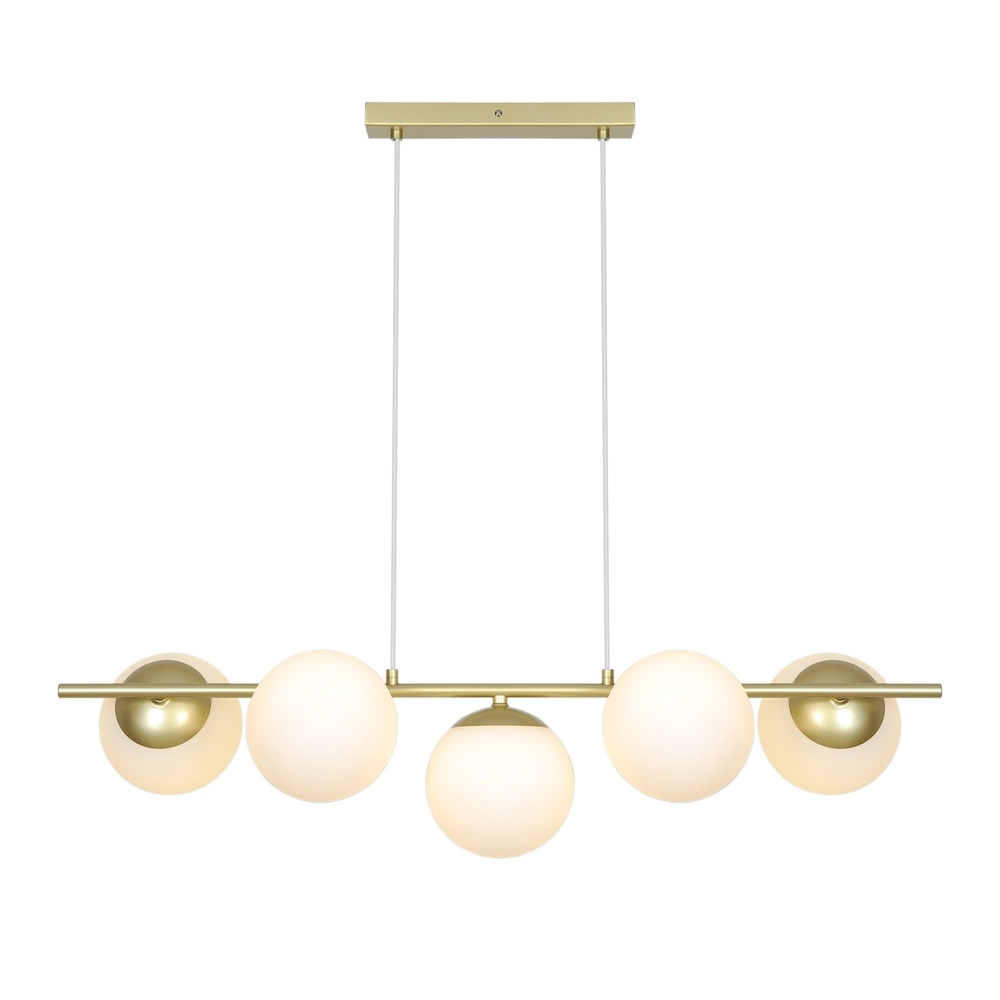 Scandinavische hanglamp Lilly goud met wit Nordlux 5704924027291