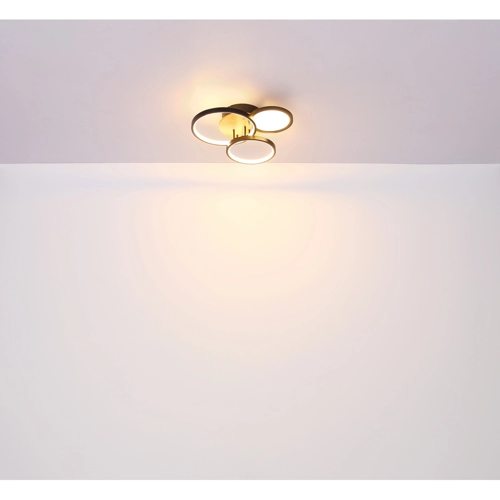 Zwarte plafondlamp Sid design met hout Globo 9007371436392