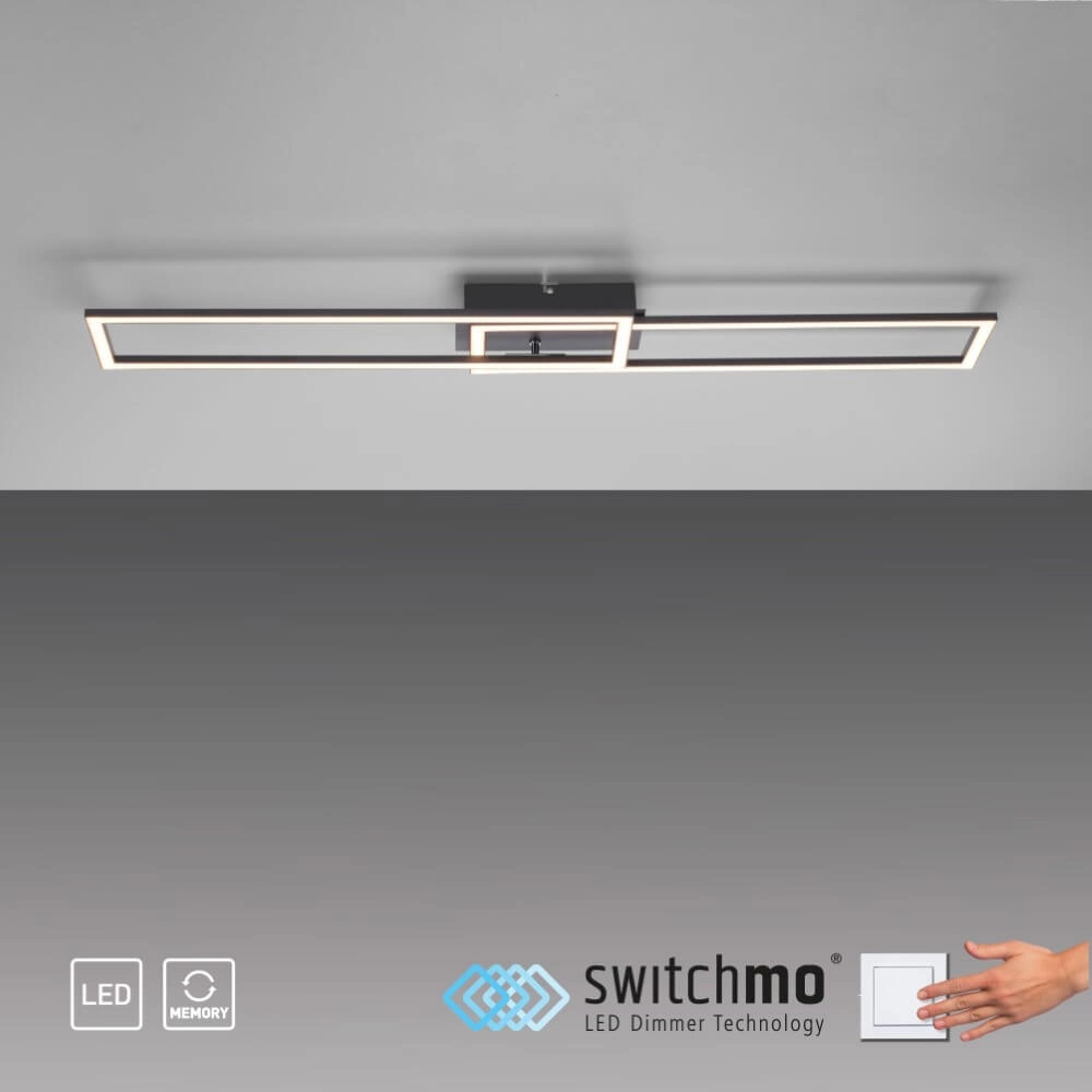 Zwarte led plafondlamp Iven Paul Neuhaus 4043689981976