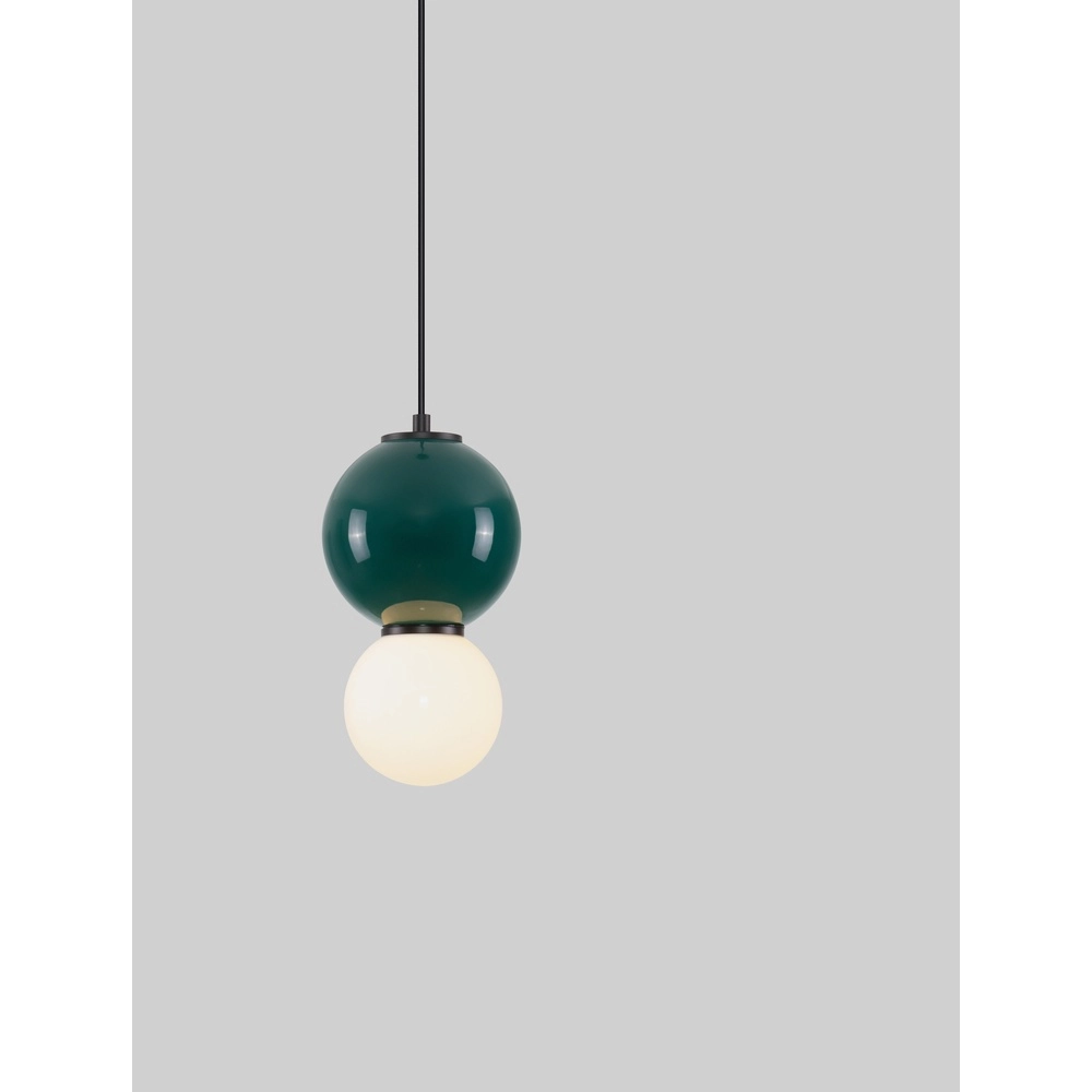 Pendant lamp Noesis Ø 15cm green with white Lyora 5212017483720