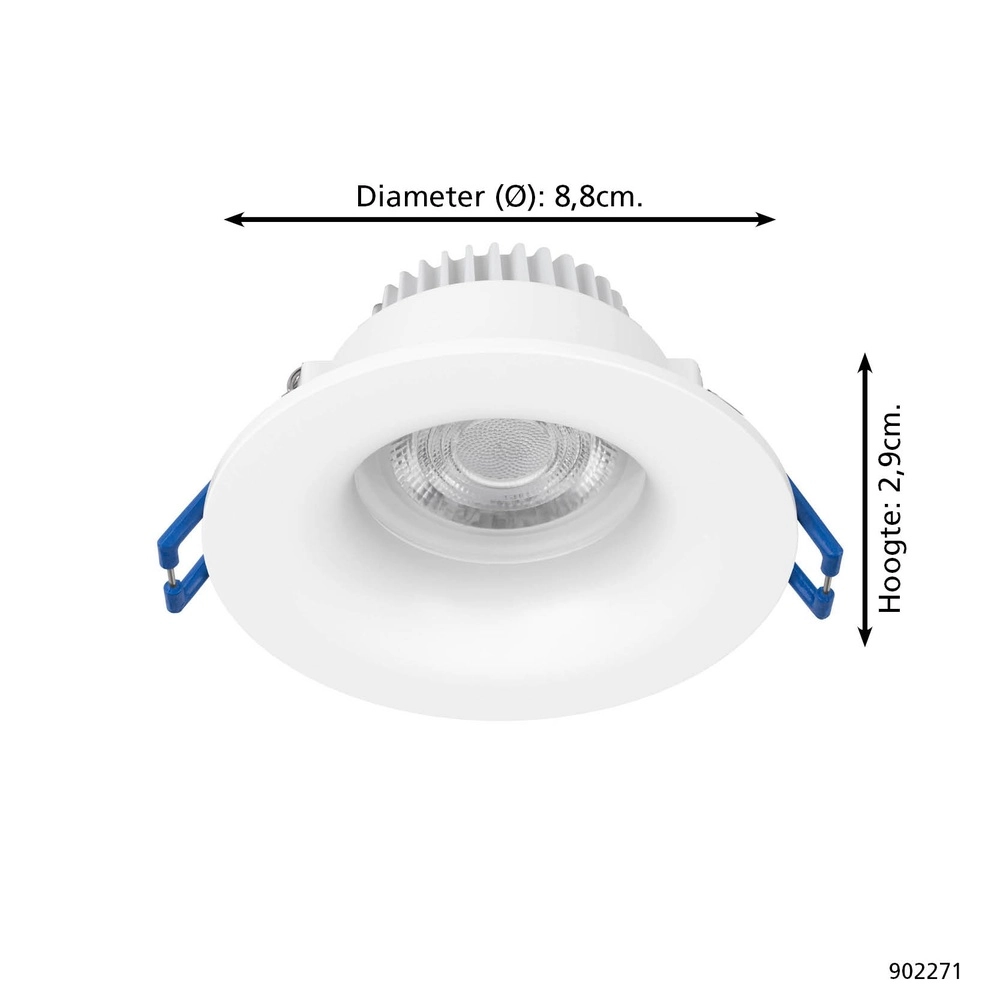 Inbouwspot Salabate wit Ø 8,8cm IP65 Eglo 9008606358854