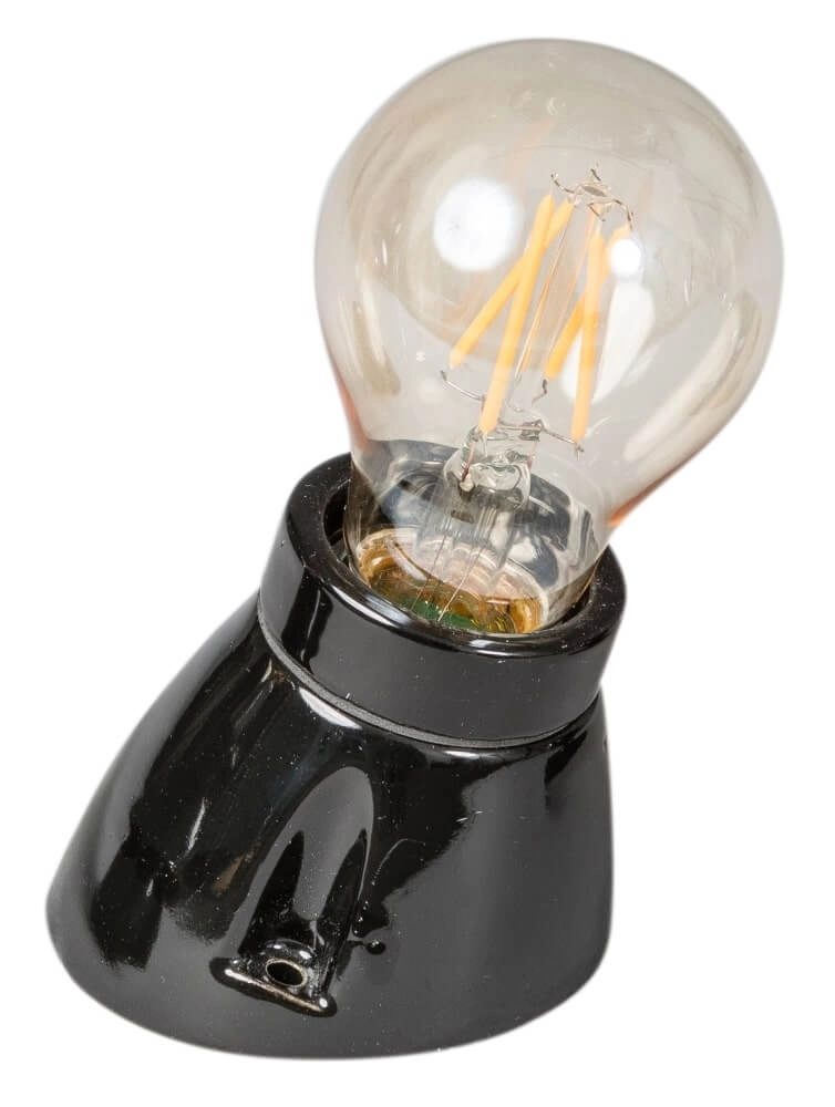 Porseleinen wandlamp Vintage Oblique zwart