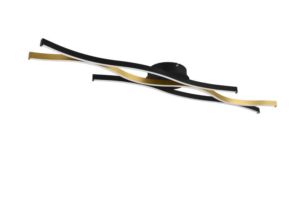 Plafondlamp Blaze zwart met goud Trio 4017807539912
