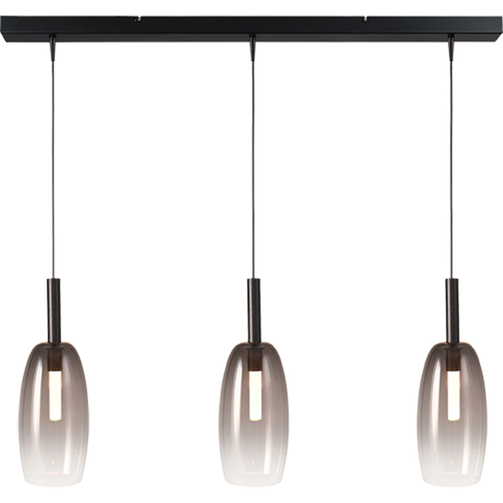 3L hanglamp Ø 11,5cm Lido Olive met smoke-fading glas