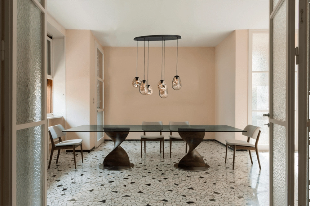 Hanglamp Lava Oval 6x goud glas Masterlight 8718121290119