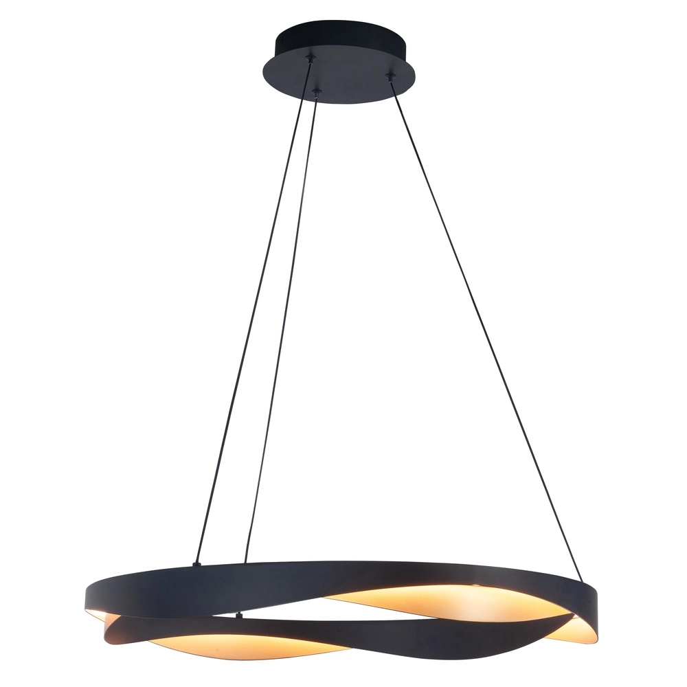 Design hanglamp Ascoli zwart met goud Ø 64cm Design hanglamp Ascoli zwart met goud Ø 64cm