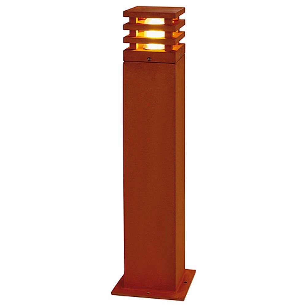 Unieke roestige buitenlamp Rusty Square 70 vierkant