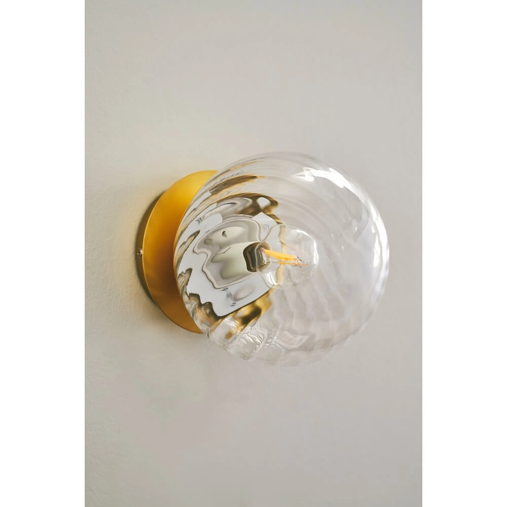 Glazen wandlamp Chisell messing Nordlux 5704924015663