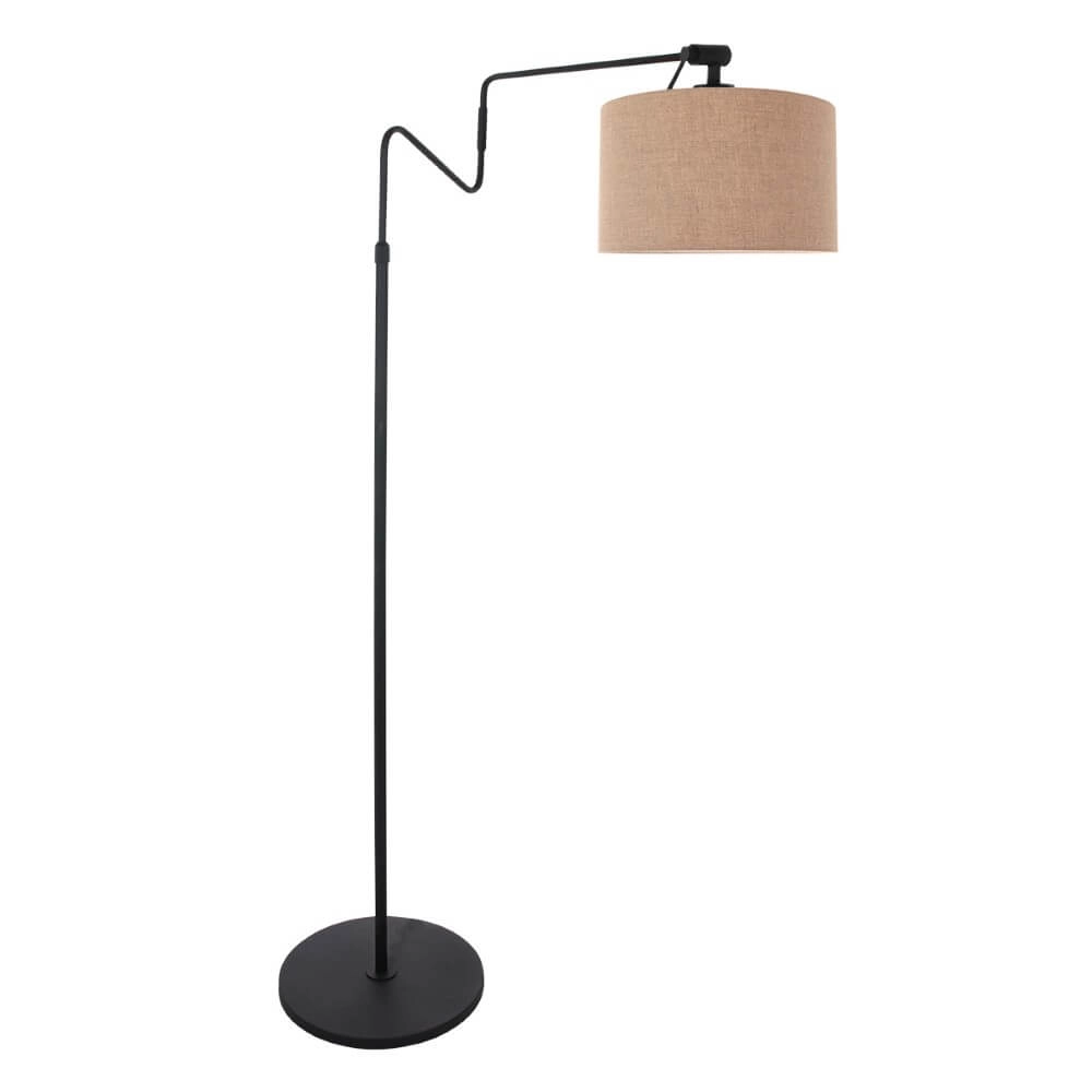 Staande leeslamp Linstrom met taupe linnen kap Staande leeslamp Linstrom met taupe linnen kap