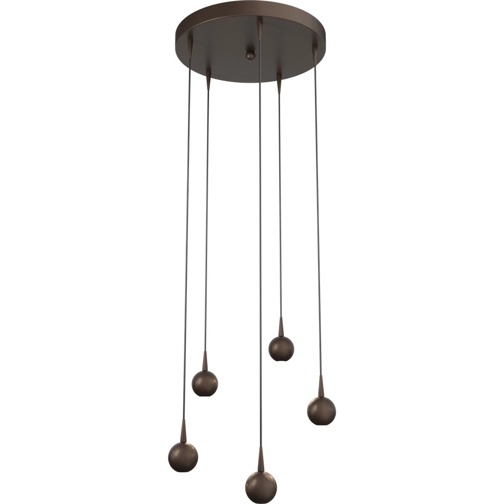5-lichts hanglamp Talana cacao bruin Ø 35cm DTW