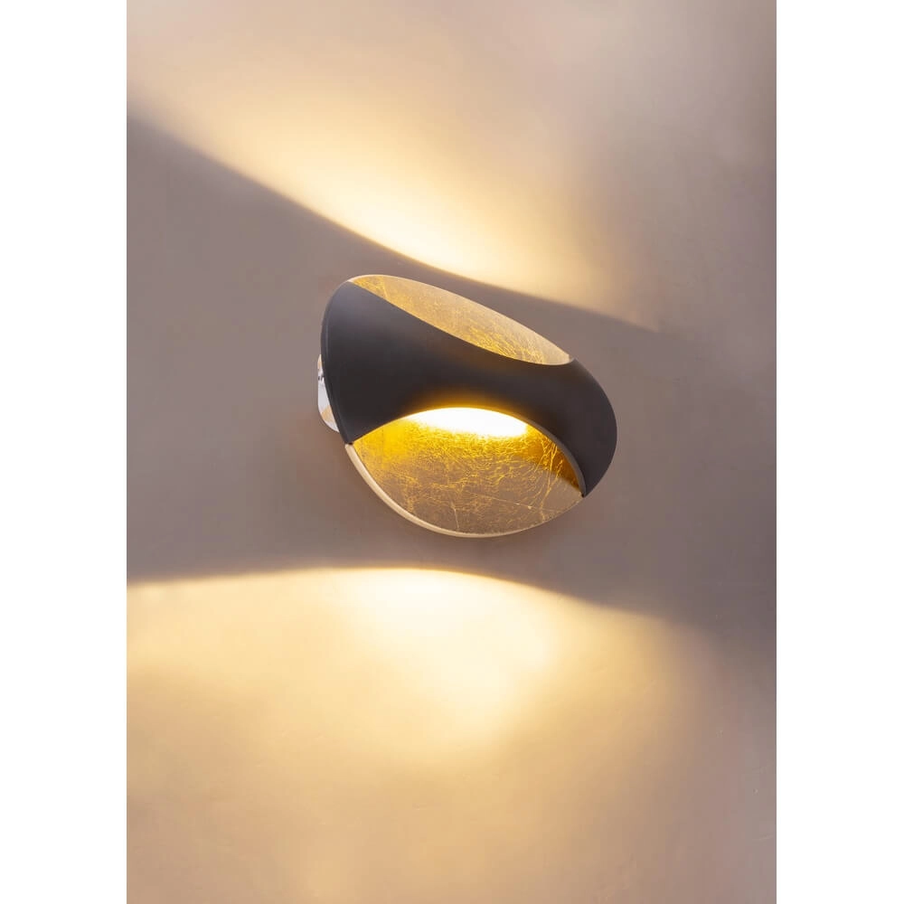 Design wandlamp Alexandra zwart met goud Globo 9007371395453