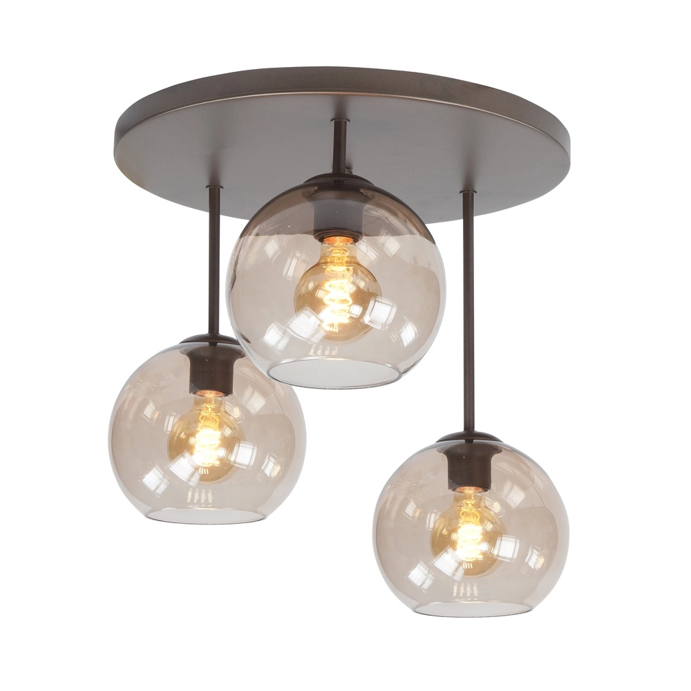 Plafondlamp design Fantasy 3-lichts choco bruin