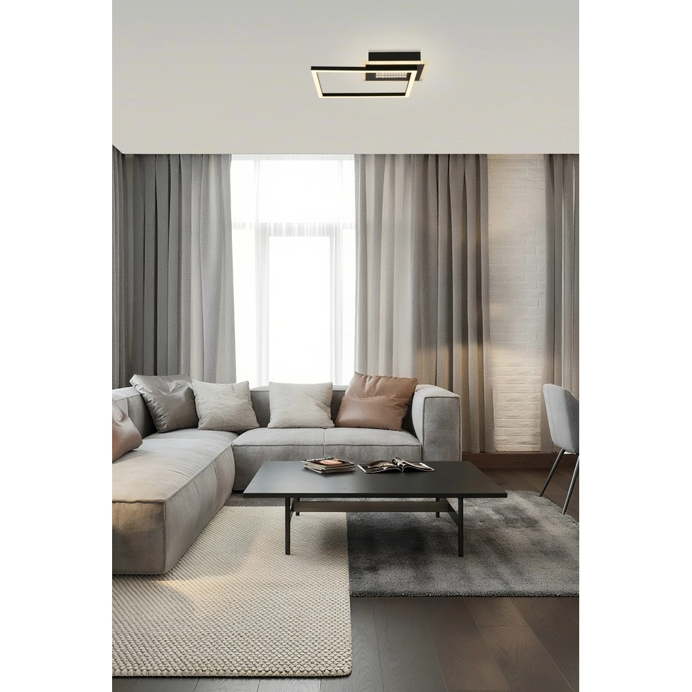 Plafondlamp Quadrate zilvergrijs Searchlight 5053423303628