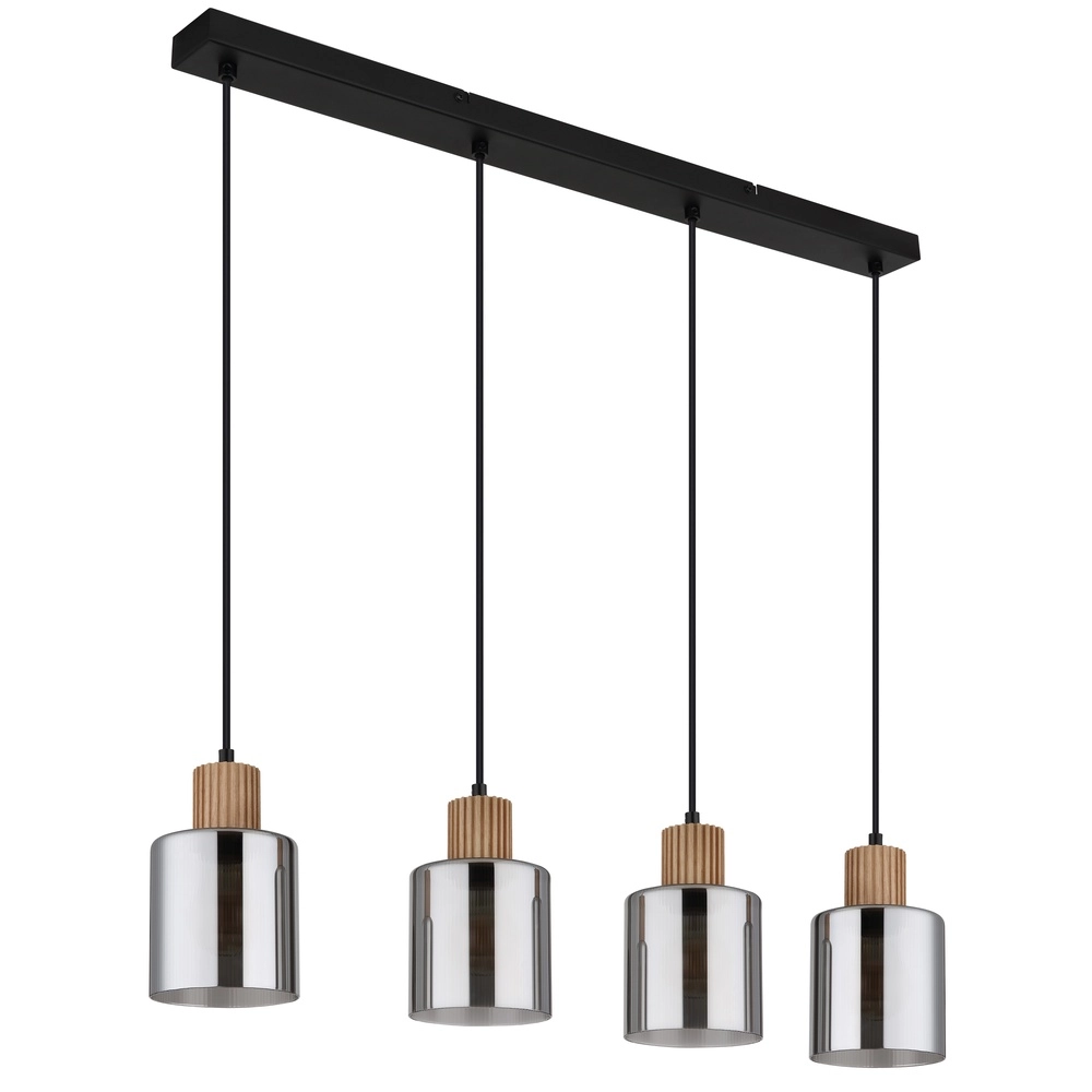 Design hanglamp Aleidis 4-lichts zwart Globo 9007371515219