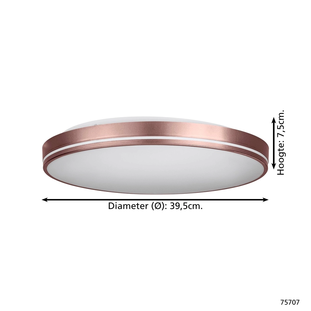 Ronde plafonniere Orotava bruin Eglo 9002759757076