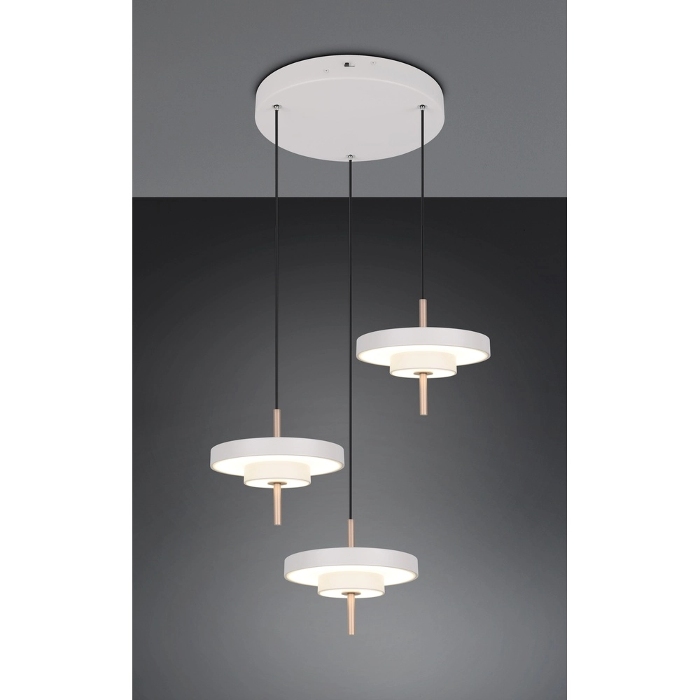 3-lichts hanglamp Keaton rond wit Trio 4017807655407