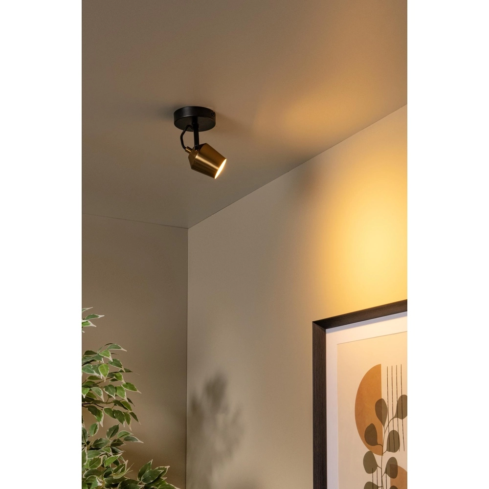 Plafondlamp Emile zwart met goud Lucide 5411212510075