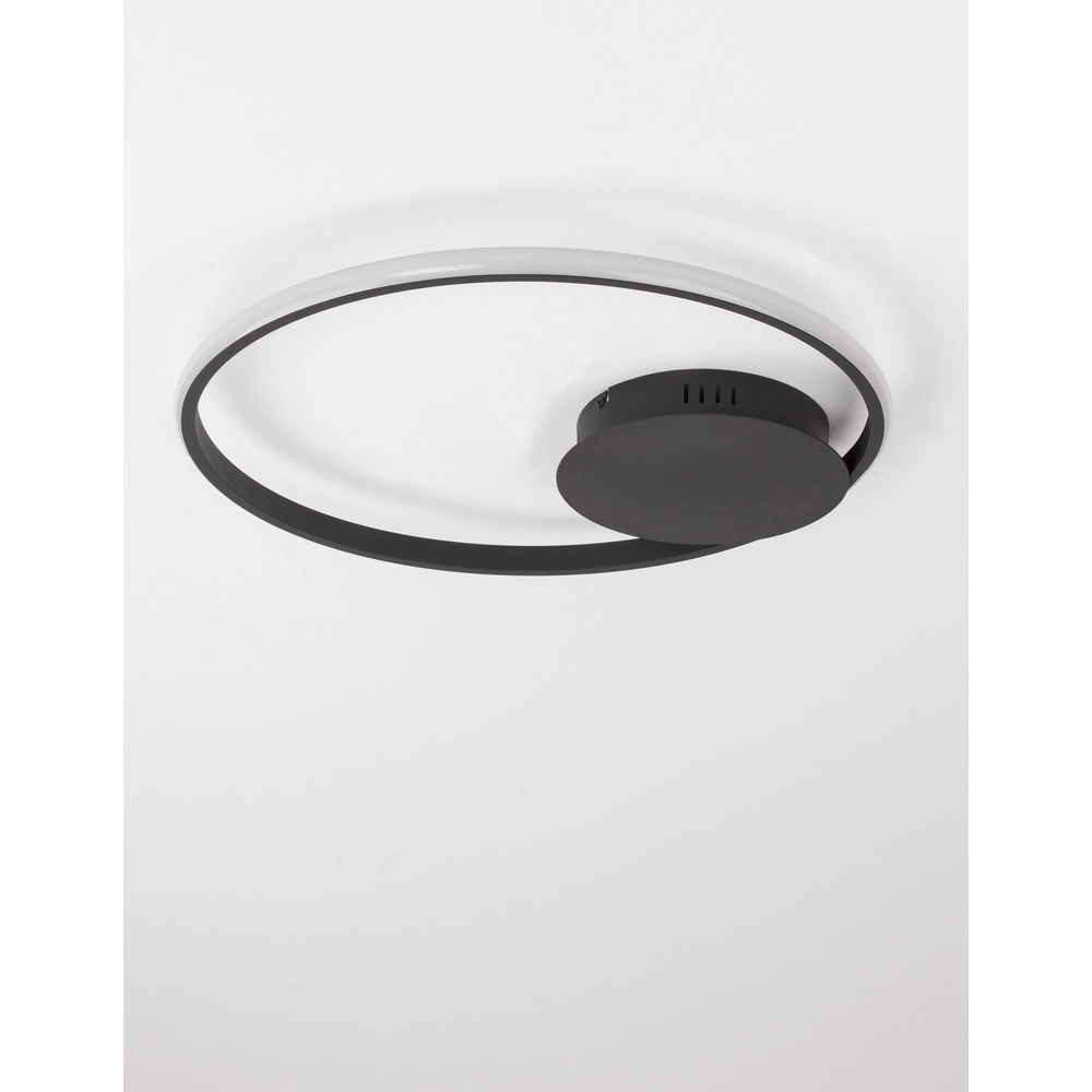 Ronde plafondlamp Fuline zwart Ø 50cm Lyora 5212017419682