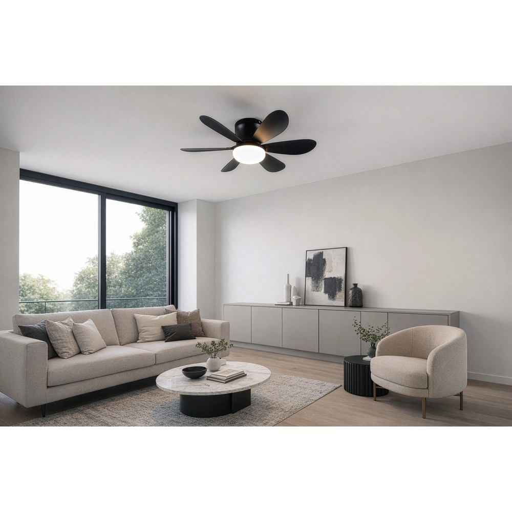 Zwarte ventilator Lund plafond Trio 4017807643732