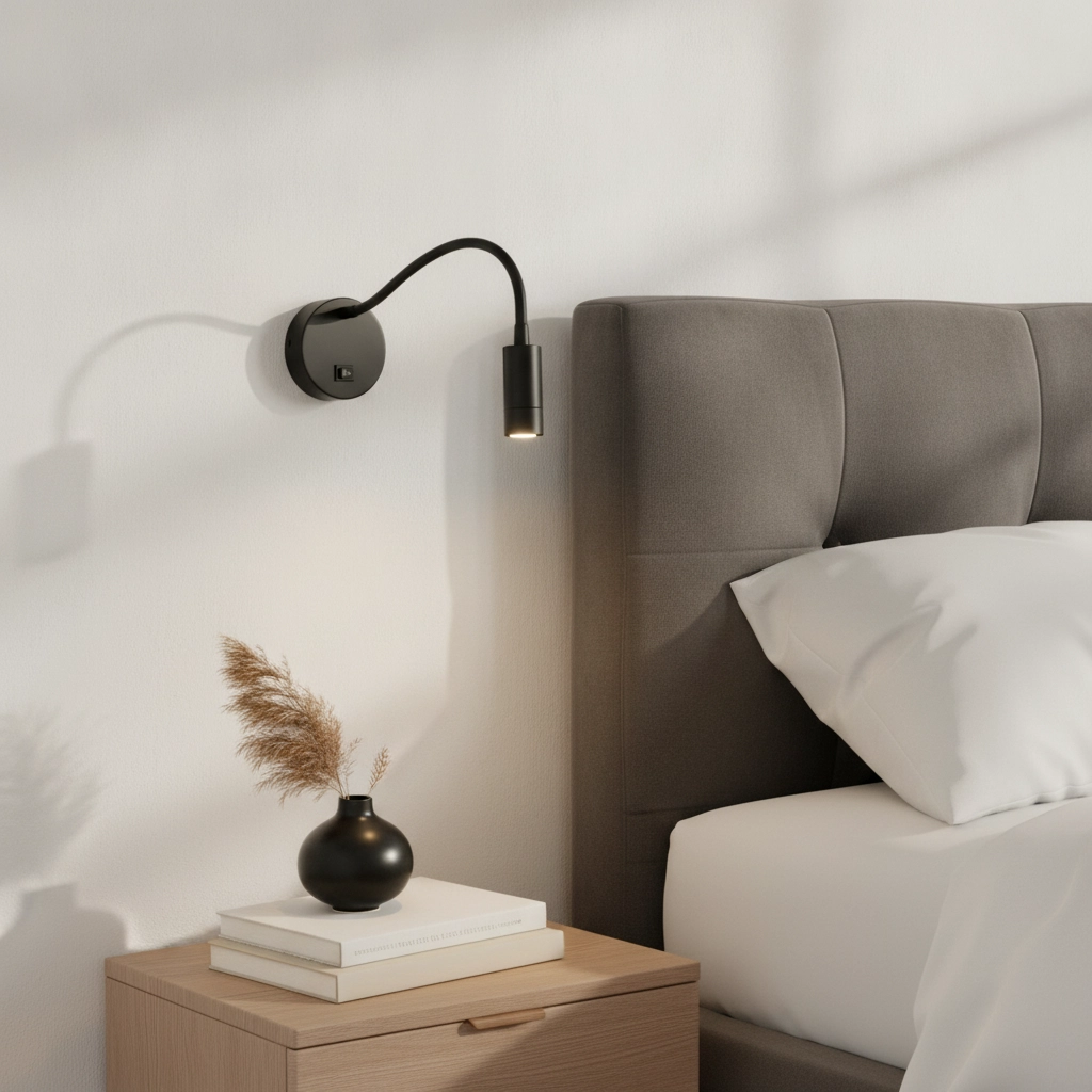 Zwarte wandlamp Flexi-C flexibel verstelbaar