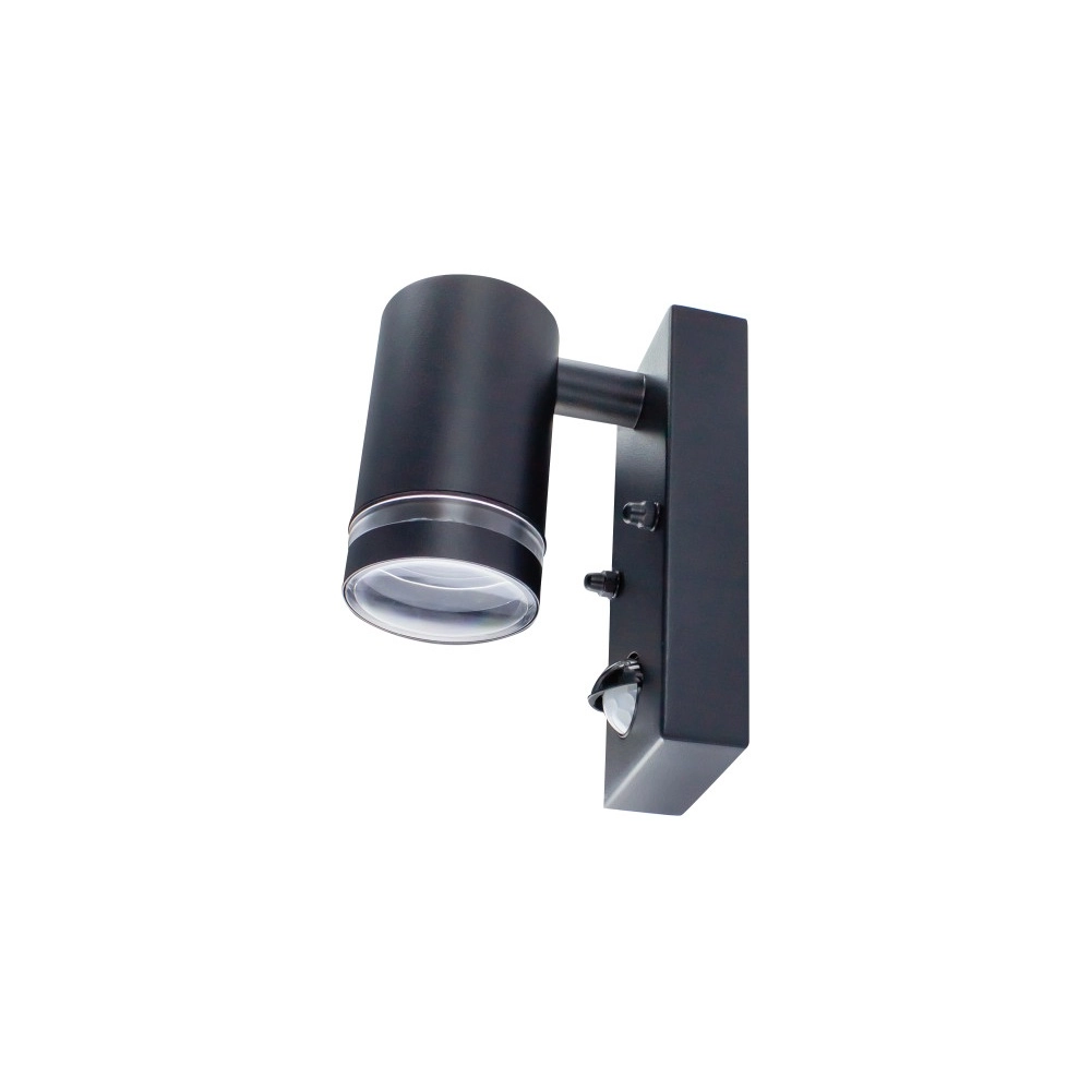 Wandspot met sensor Opden Zwart - 1x GU10 Lyora 5055788285649