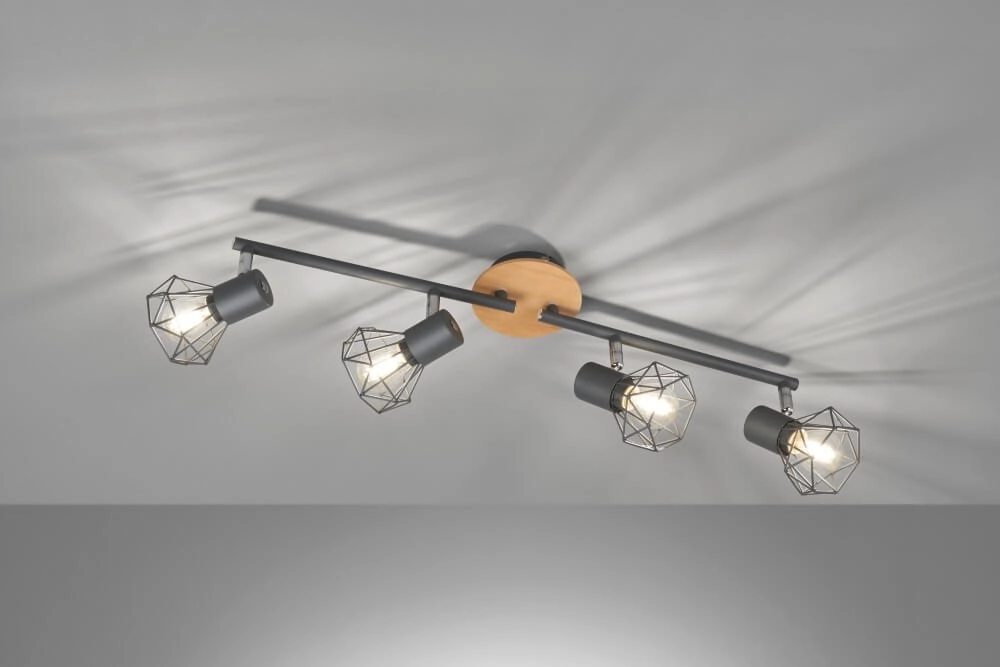 4-lichts plafondlamp Ran zwart Fischer & Honsel 4003694213868