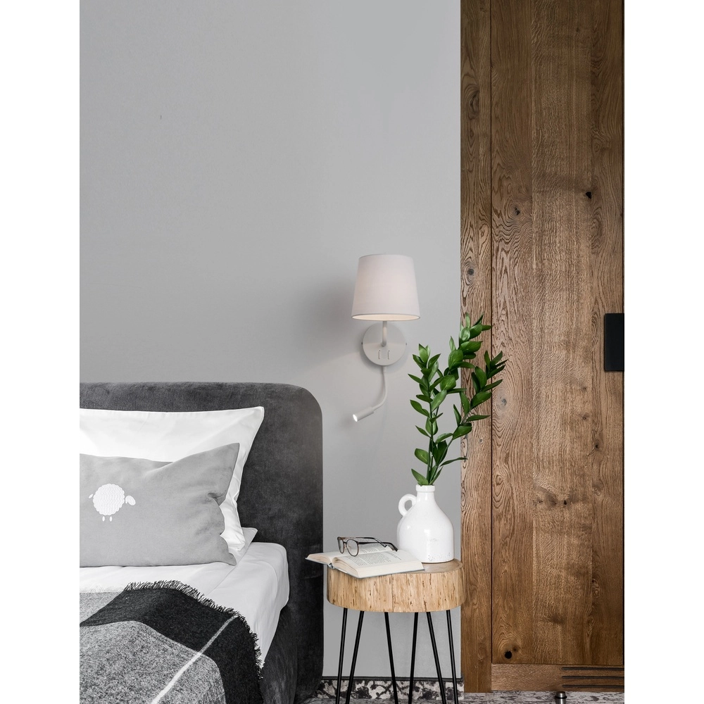 Bedlampje Sage wit Lyora 5212017424044
